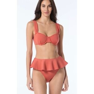 Vince Camuto Scuba Bikini Set Bundle  Underwire top. High Leg‎ Skirted Bottom XS